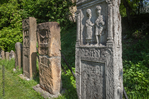 фотографія Roman tombstones with reliefs from Szentendre, Hungary