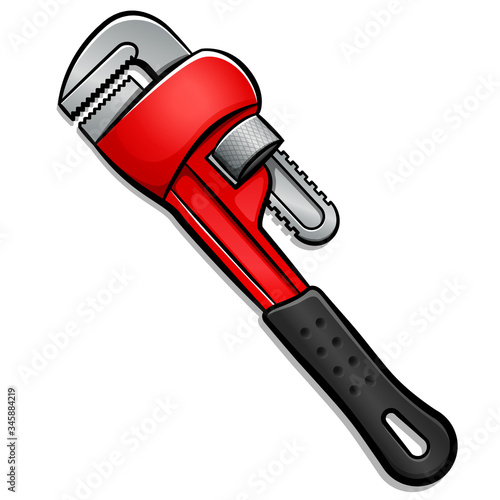 Vector illustration of plumber wrench isolated design
