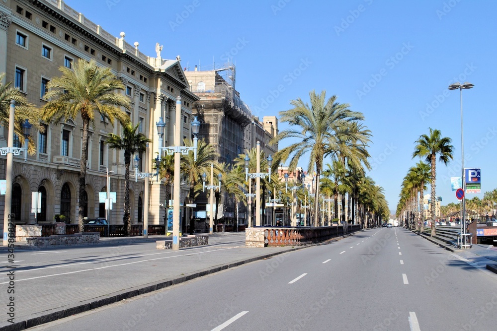 Barcelona old Spanish town ancient buildings urban panorama cityscape architecture history streetscape background