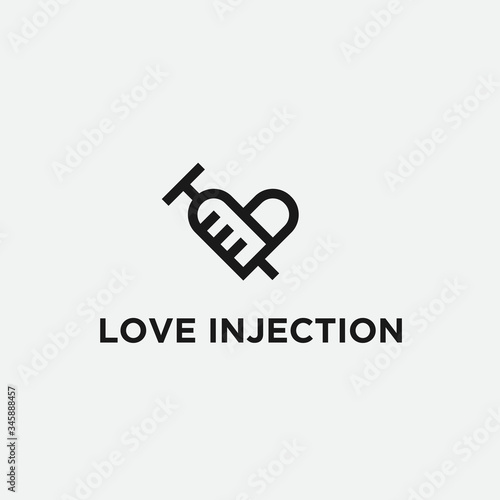 injecting love logo / injection icon