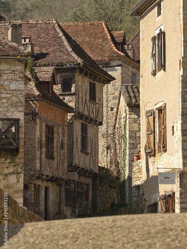 Fototapeta Naklejka Na Ścianę i Meble -  Sain Cirq-Lapopie, Lot / France; Mar. 22, 2016. Saint-Cirq-Lapopie is a French commune in the Lot department in the Midi-Pyrénées region. It is classified in the category of the most beautiful village