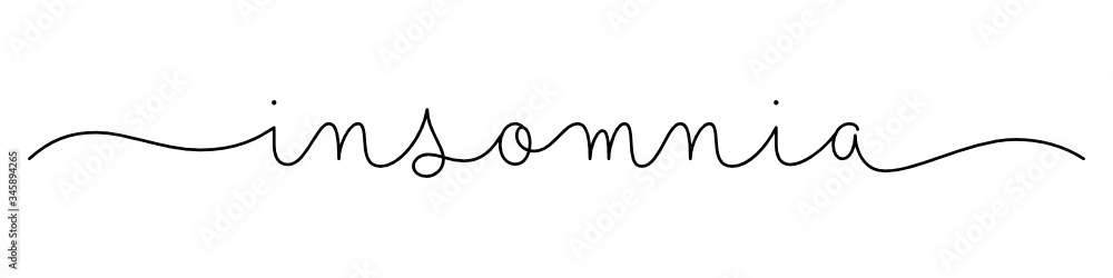 INSOMNIA black vector monoline calligraphy banner with swashes INSOMNIA black vector monoline calligraphy banner with swashes