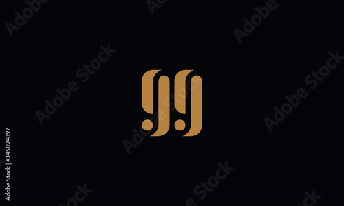 Letter GG with cuts abstract alphabet, font, text, typography, initials design in golden color with black background icon for the logo