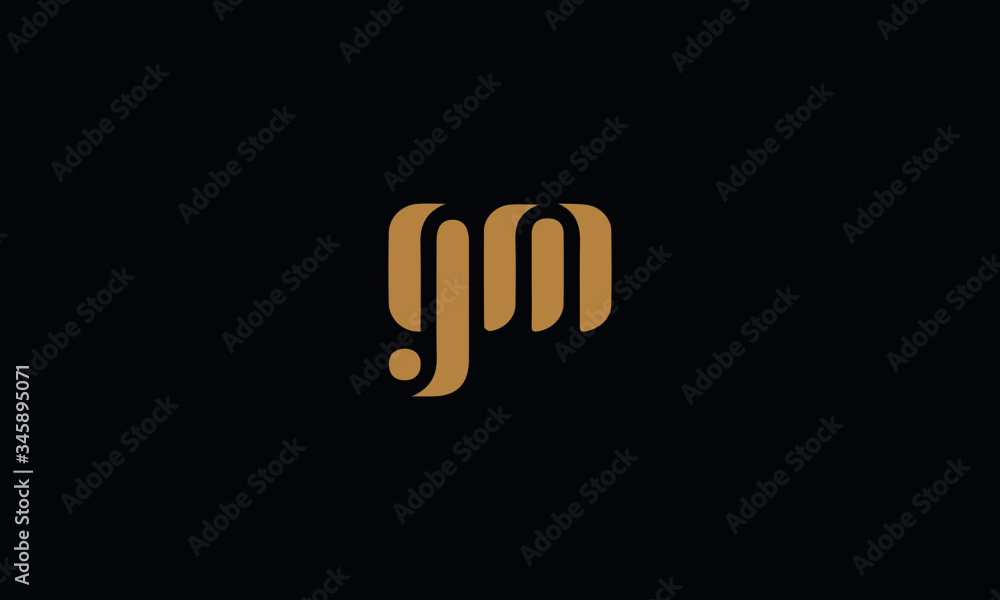 Letter GM with cuts abstract alphabet, font, text, typography, initials design in golden color with black background icon for the logo Letter GM with cuts abstract alphabet, font, text, typography, initials design in golden color with black background icon for the logo