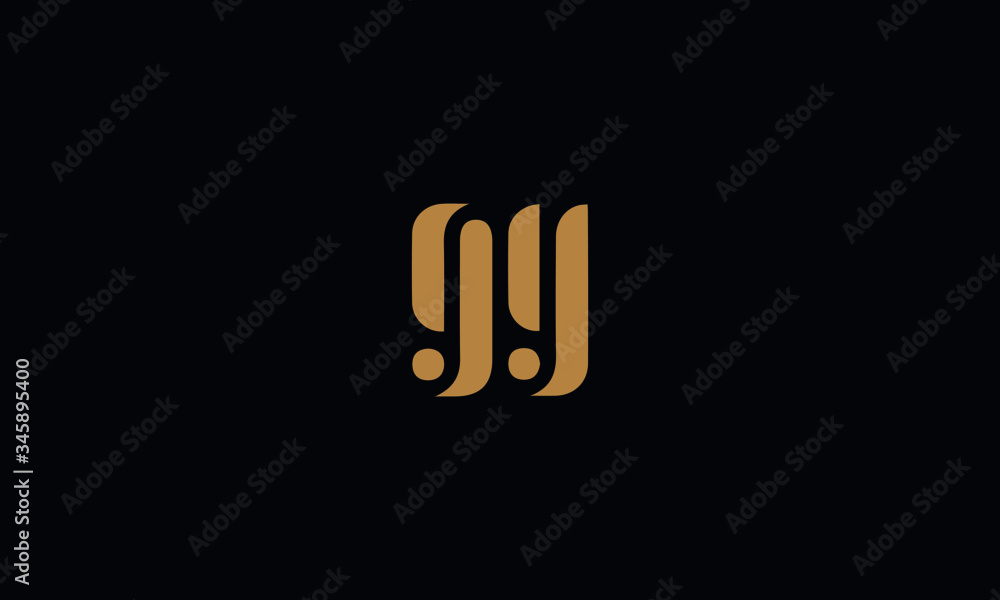 Letter GY with cuts abstract alphabet, font, text, typography, initials design in golden color with black background icon for the logo Letter GY with cuts abstract alphabet, font, text, typography, initials design in golden color with black background icon for the logo