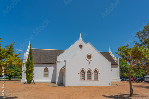 White Dutch Reformed Church in Franschhoek, South Africa © ggfoto