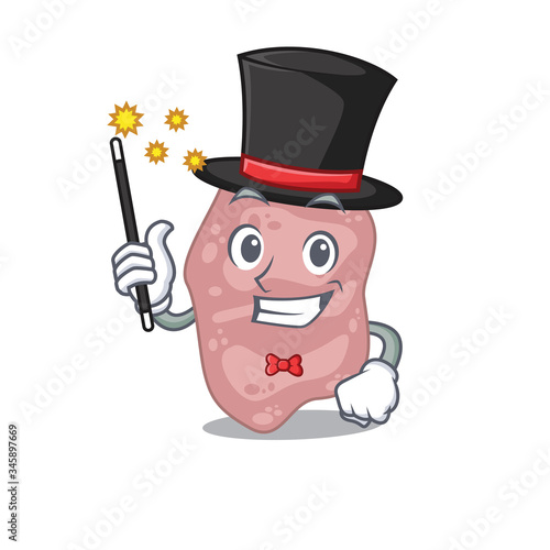 An attractive Magician of verrucomicrobia cartoon design