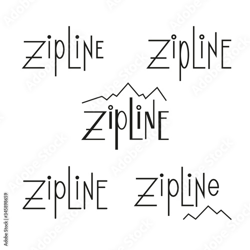 Vector set of five options for Zipline logo.