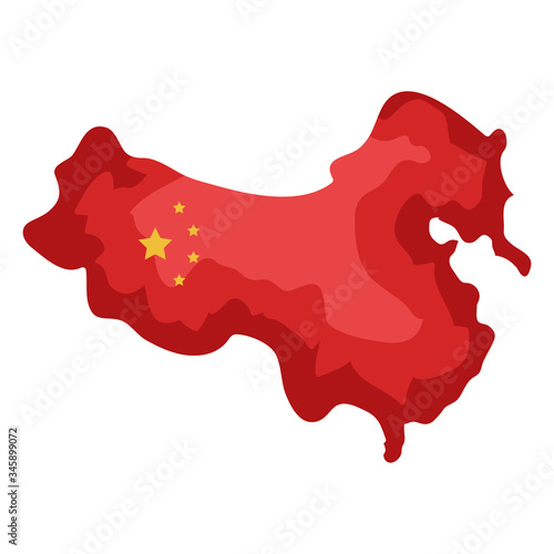 china map with flag icon vector illustration design