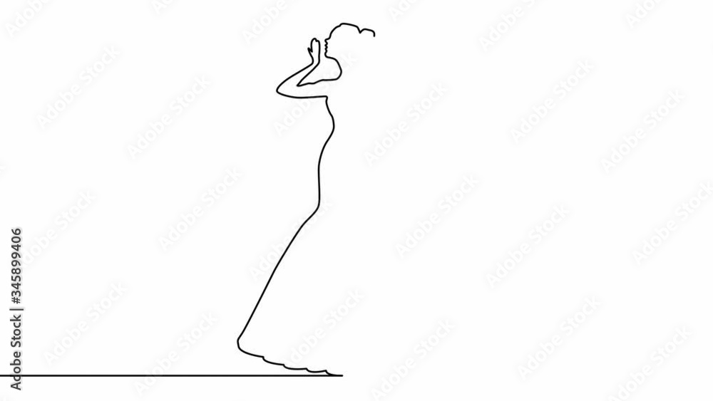 Self drawing simple animation of single continuous one line drawing