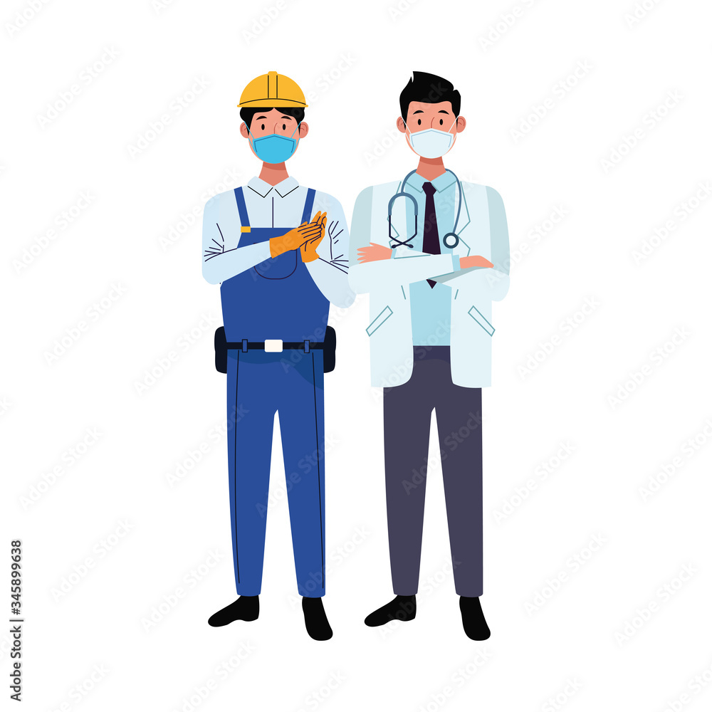 male workers using face masks for covid 19 male workers using face masks for covid 19