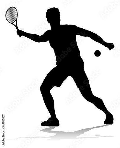 A tennis player man male sports person in silhouette