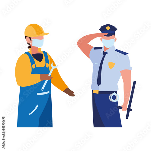 professional men wearing face mask