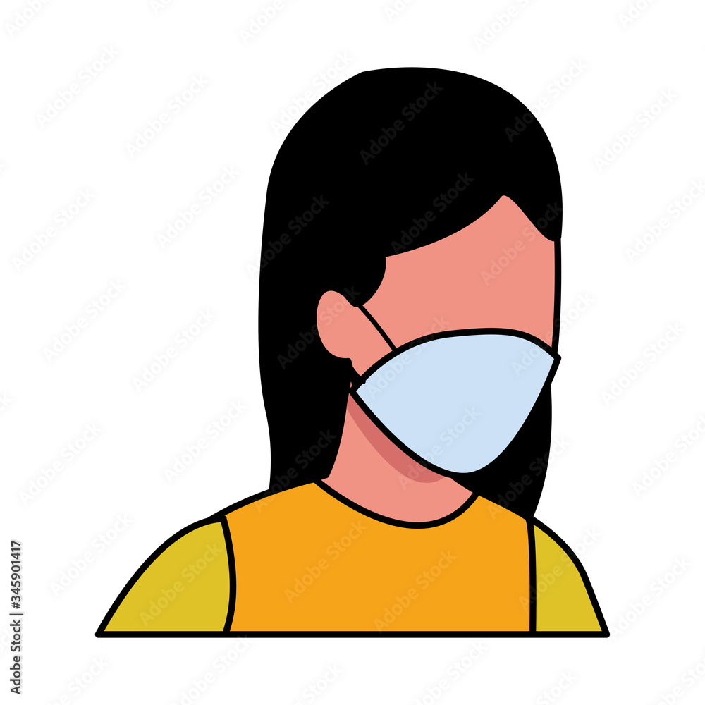 woman using face mask for covid19