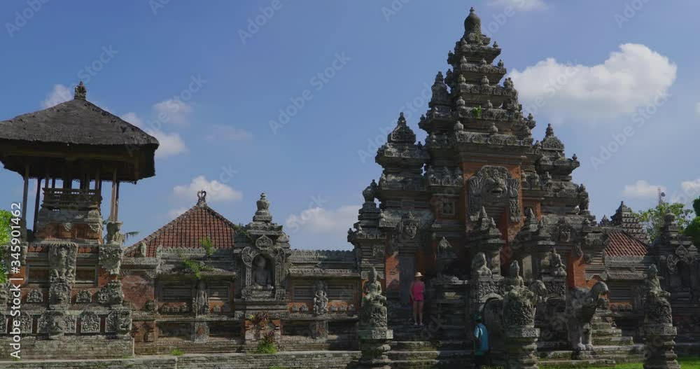 Temple in Bali. Balinese temple facade entrance with beautiful architecture UHD 4k Temple in Bali. Balinese temple facade entrance with beautiful architecture UHD 4k