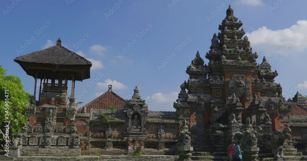 Temple in Bali. Balinese temple facade entrance with beautiful architecture UHD 4k Temple in Bali. Balinese temple facade entrance with beautiful architecture UHD 4k