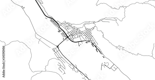 Urban vector city map of Juneau, USA. Alaska state capital