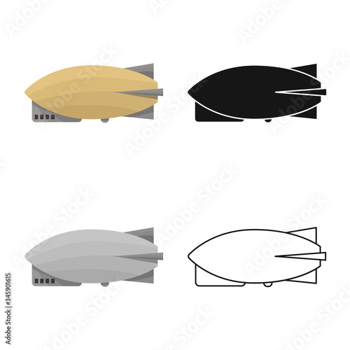 Vector design of airship and dirigible symbol. Web element of airship and balloon stock symbol for web.