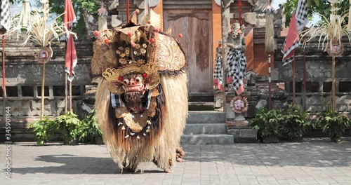 Traditional Spectacle Dance Show in Bali Indonesia with Theatrical Costume UHD 4k photo