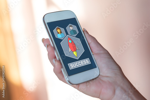 Business success concept on a smartphone