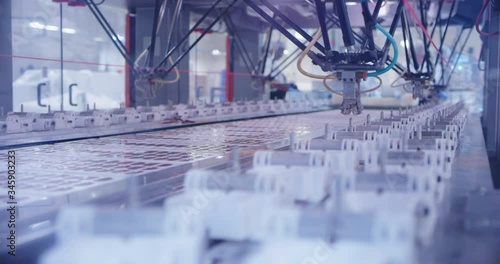 Automated Machine in factory packaging chocolate