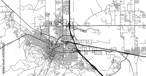 Urban vector city map of Helena, USA. Montana state capital photo