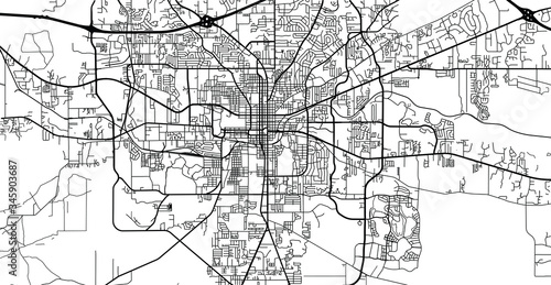 Urban vector city map of Tallahassee, USA. Florida state capital