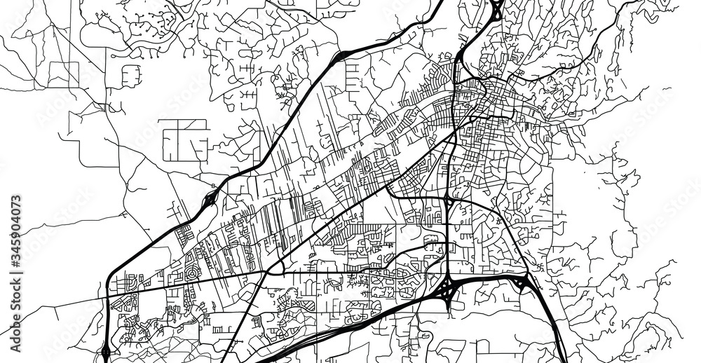 Naklejka premium Mapa miasta wektor miejskich Santa Fe, USA. Stolica stanu Nowy Meksyk