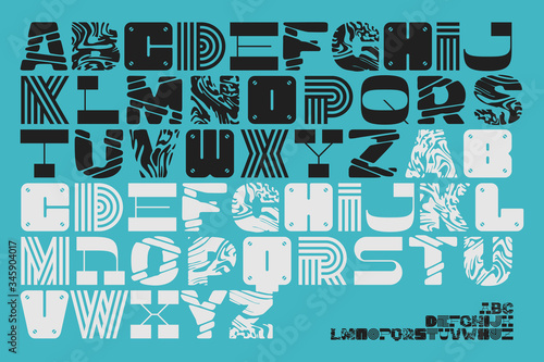 Vector creative font set with different styles letters.