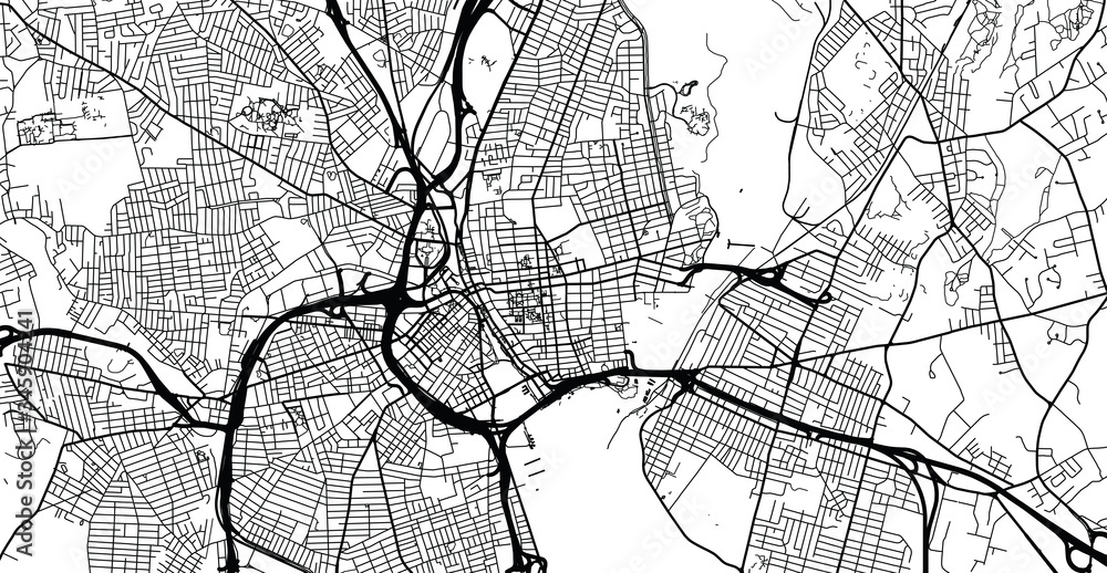 Naklejka premium Urban vector city map of Province, USA. Rhode Island state capital