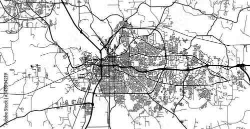 Urban vector city map of Montgomery, USA. Alabama state capital