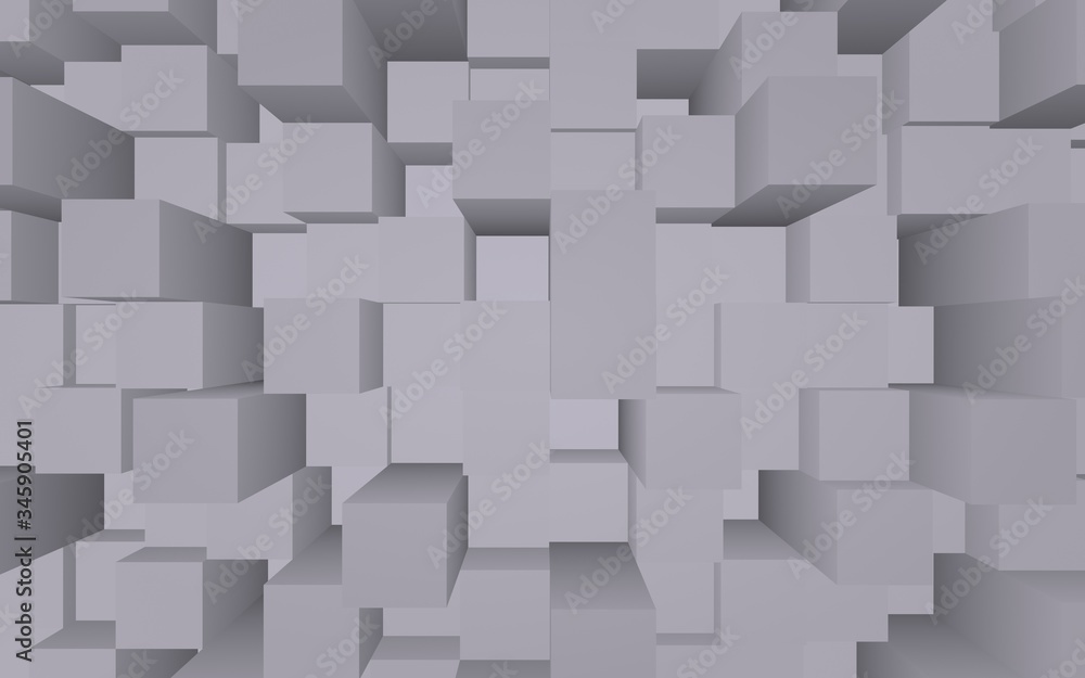 Abstract gray elegant cube geometric background. Chaotically advanced rectangular bars. 3D Rendering, 3D illustration Abstract gray elegant cube geometric background. Chaotically advanced rectangular bars. 3D Rendering, 3D illustration