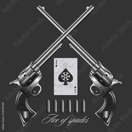 Revolvers. Crossed. Ace of spades. Bullets.