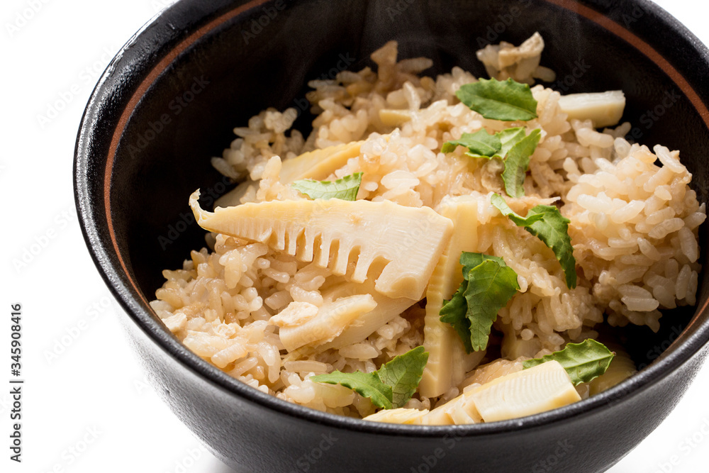 Steamed rice and Bamboo shoot called Steamed rice and Bamboo shoot called
