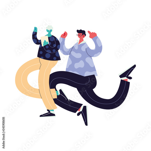 men walking and dancing with style