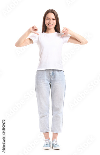 Young woman in stylish t-sh...