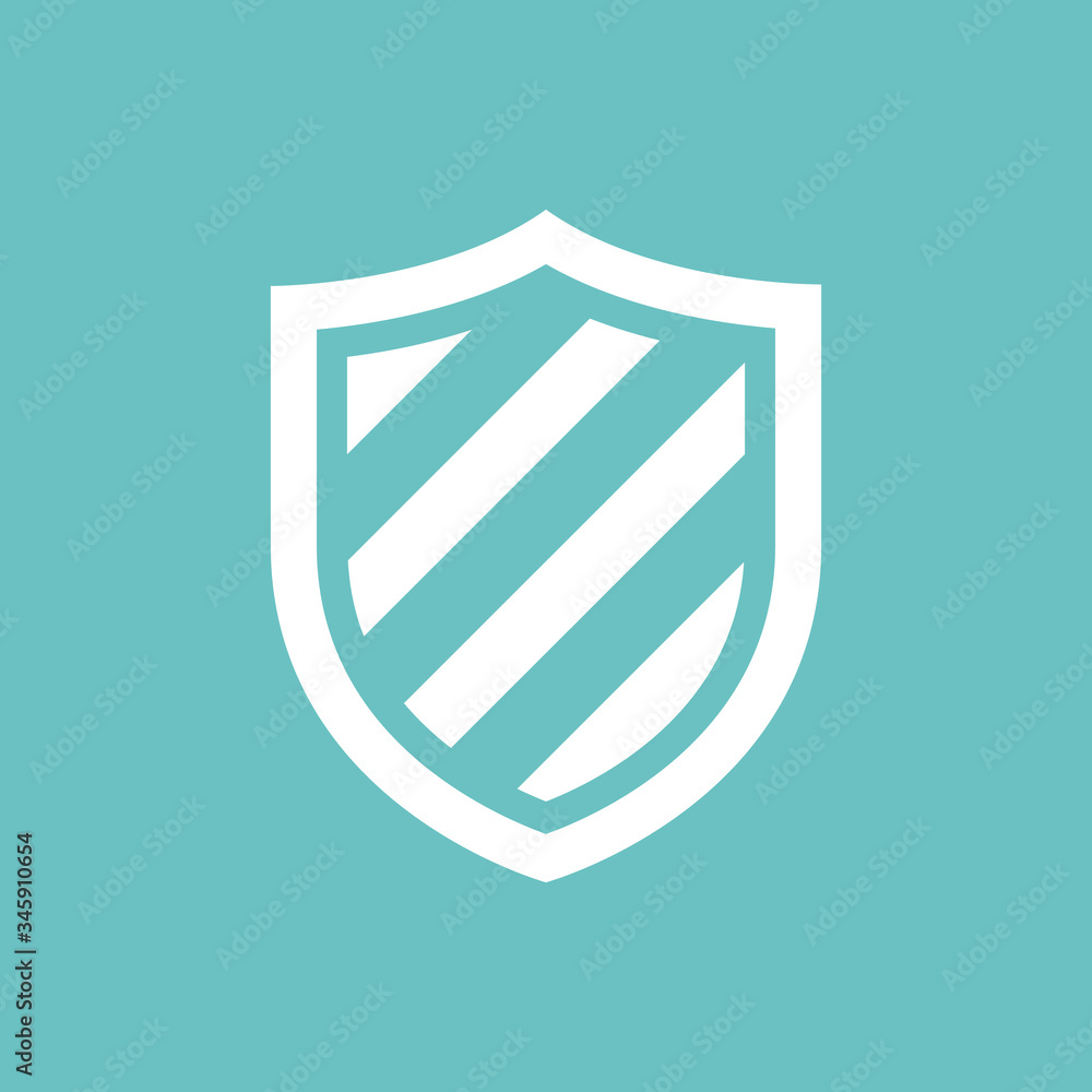 Web security icon shield vecrtor illustration on blue background EPS10 stock
