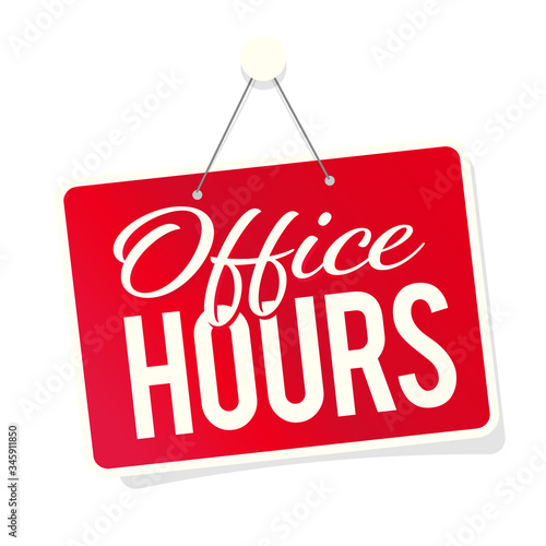 Office hours on door sign