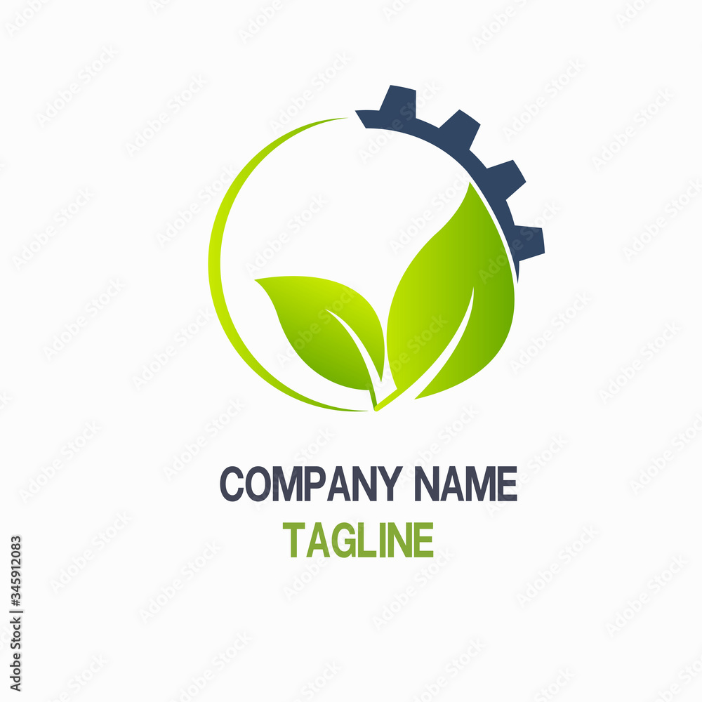 Gear And Leaf Logo Vector Gear And Leaf Logo Vector