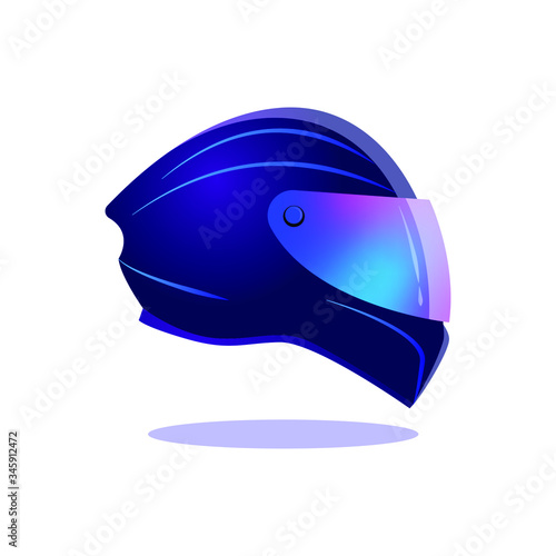 Sport Motorbike helmet. Modern motorcycle racing helmet. Isolated vector illustration
