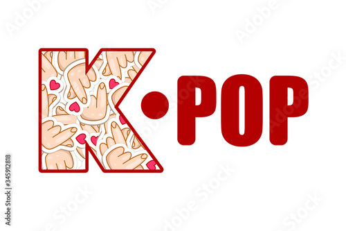 k-pop south korean popular music icon. asian idol singer. Isolated vector illustration on white. 