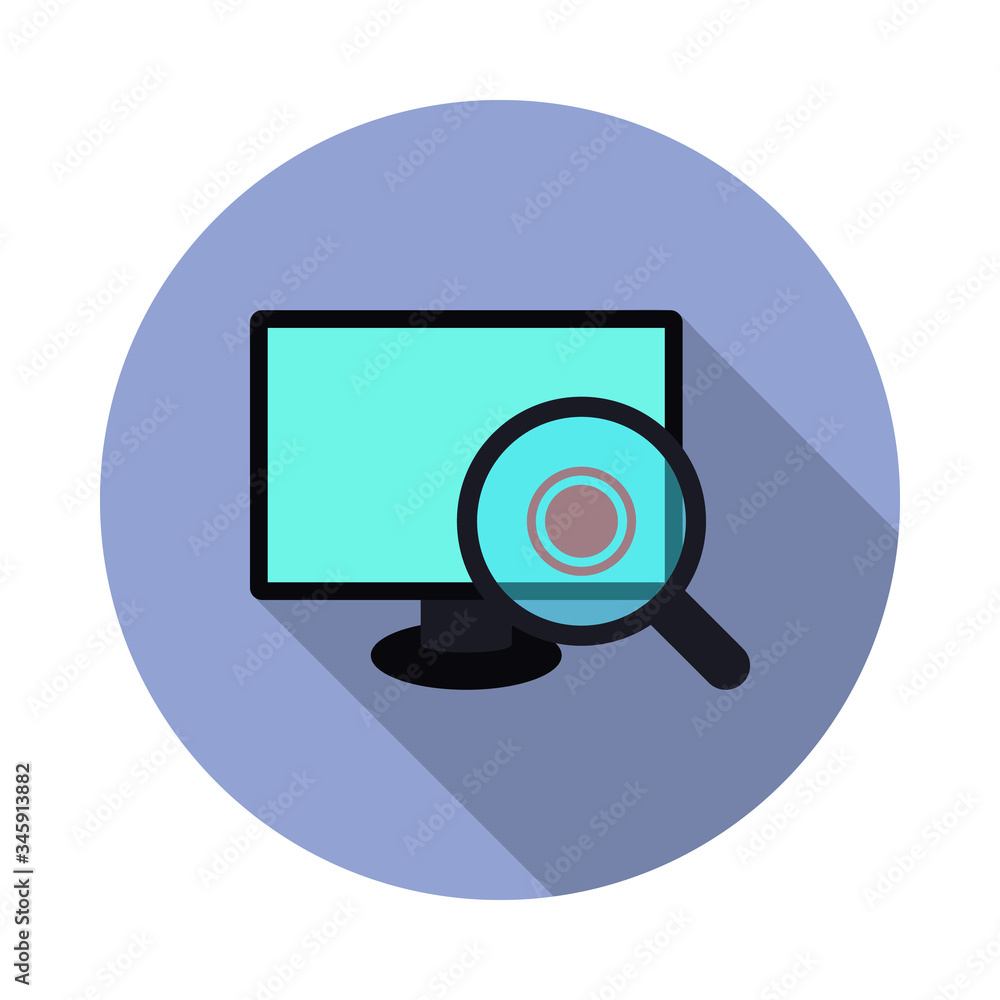 virus scan in computer long shadow icon. Simple color vector of virus and antivirus icons for ui and ux, website or mobile application virus scan in computer long shadow icon. Simple color vector of virus and antivirus icons for ui and ux, website or mobile application