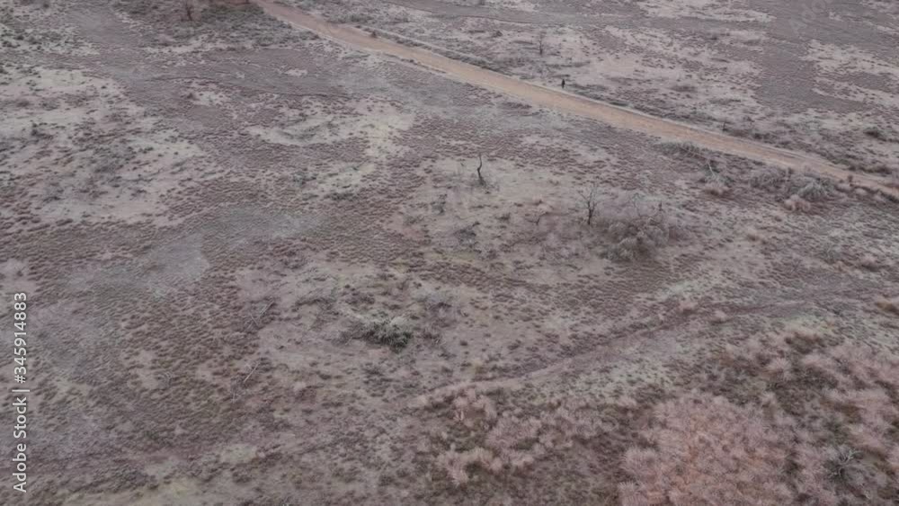 Aerial shot of a road in the desert. Aerial shot of a road in the desert.