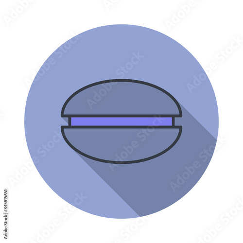burgher long shadow icon. Simple color vector of web icons for ui and ux, website or mobile application