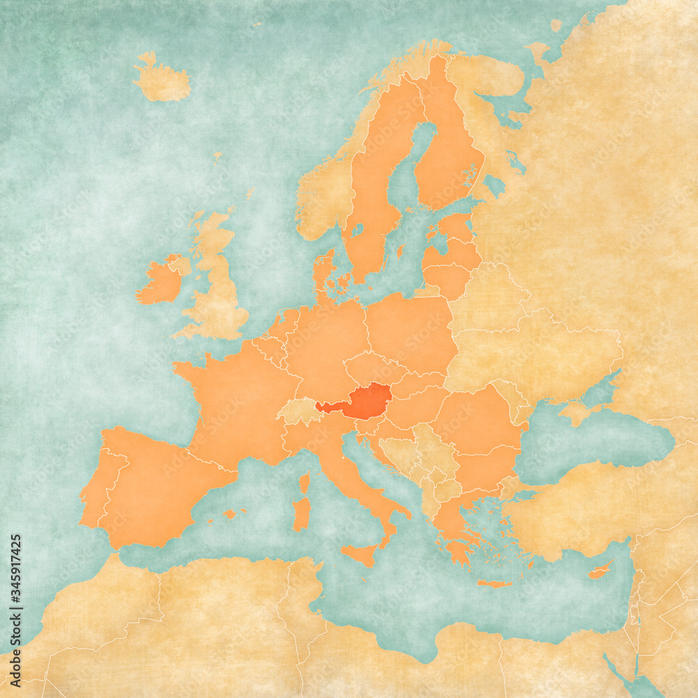 Map of European Union - Austria