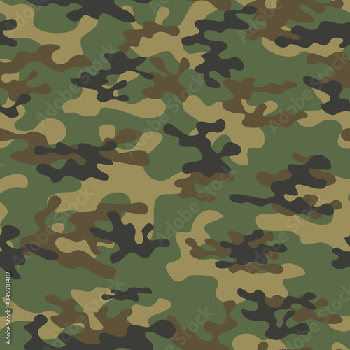 Abstract camouflage seamless pattern military texture on textile. Ornament.