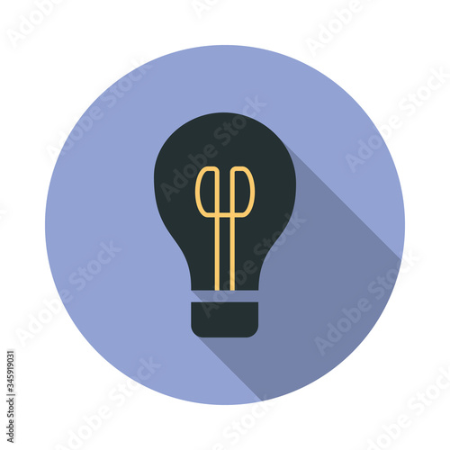 bulb long shadow icon. Simple color vector of web icons for ui and ux, website or mobile application