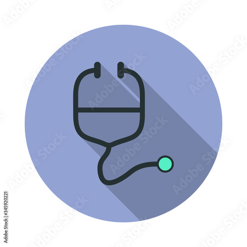 endoscope long shadow icon. Simple color vector of web icons for ui and ux, website or mobile application