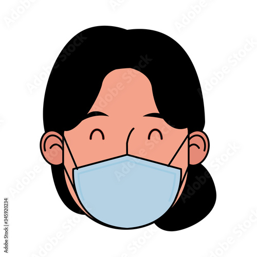 woman using face mask for covid19