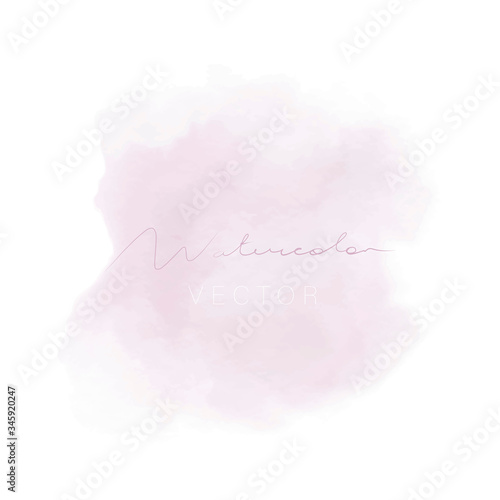 Abstract watercolor background. Pink lilac stain. Vector